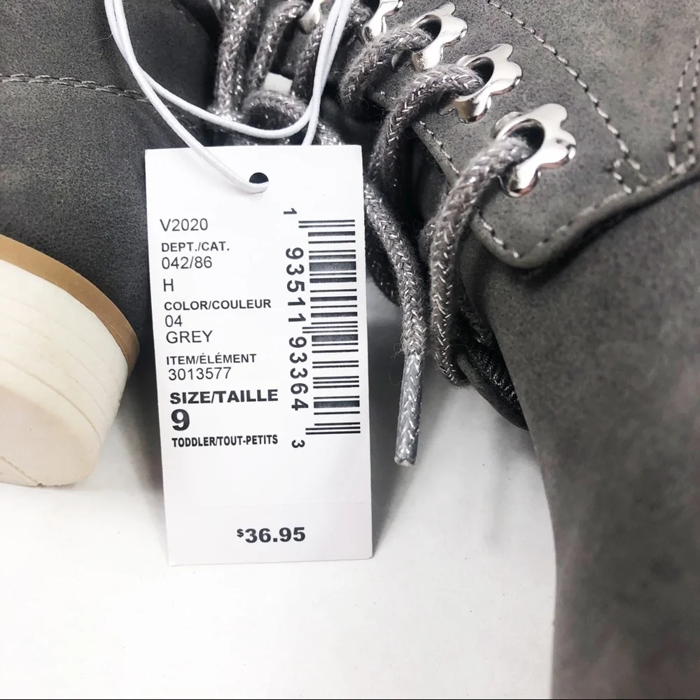 NWT The Children's Place Toddler Ankle Bootie | Grey | Size 9